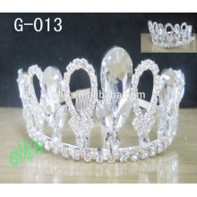 Neue Mode Königin Krone Trendy Hochzeit Kristall Glitter Silber Tiara Schmuck